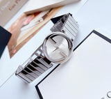  Shop Authentic Gucci G Interlocking Silver Dial Silver Steel Strap Watch For Women - YA133308 - Luxxuri