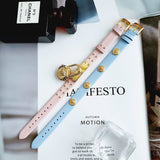  Shop Authentic Versace Medusa Lock Icon Quartz Gold Dial Pink & Blue Leather Strap Watch For Women - VEDW00219 - Luxxuri