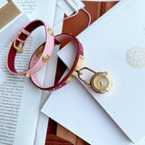  Shop Authentic Versace Medusa Lock Icon Gold Dial Red Leather Strap Watch for Women - VEDW00319 - Luxxuri