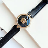  Shop Authentic Versace Palazzo Empire Black Dial Black Leather Strap Watch for Women - VCO020017 - Luxxuri
