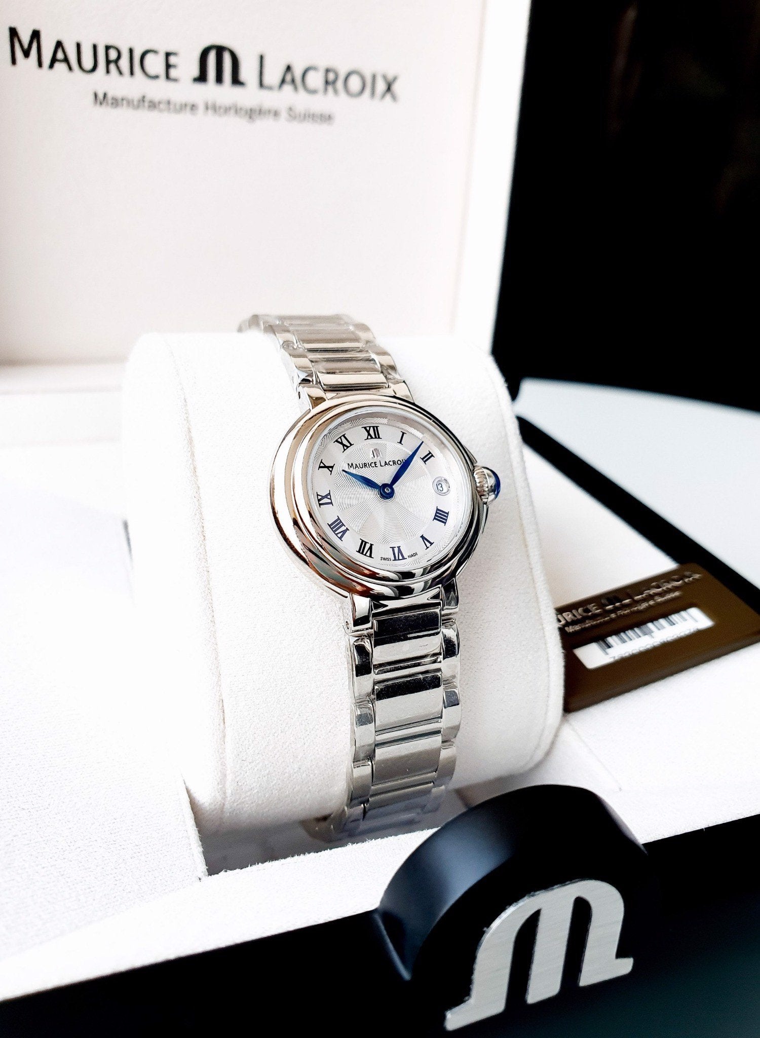  Shop Authentic Maurice Lacroix Fiaba Silver Dial Silver Steel Strap Watch for Women - FA1004-SS002-110-1 - Luxxuri