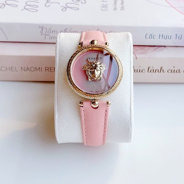  Shop Authentic Versace Palazzo Empire Pink Dial Pink Leather Strap Watch for Women - VCO030017 - Luxxuri