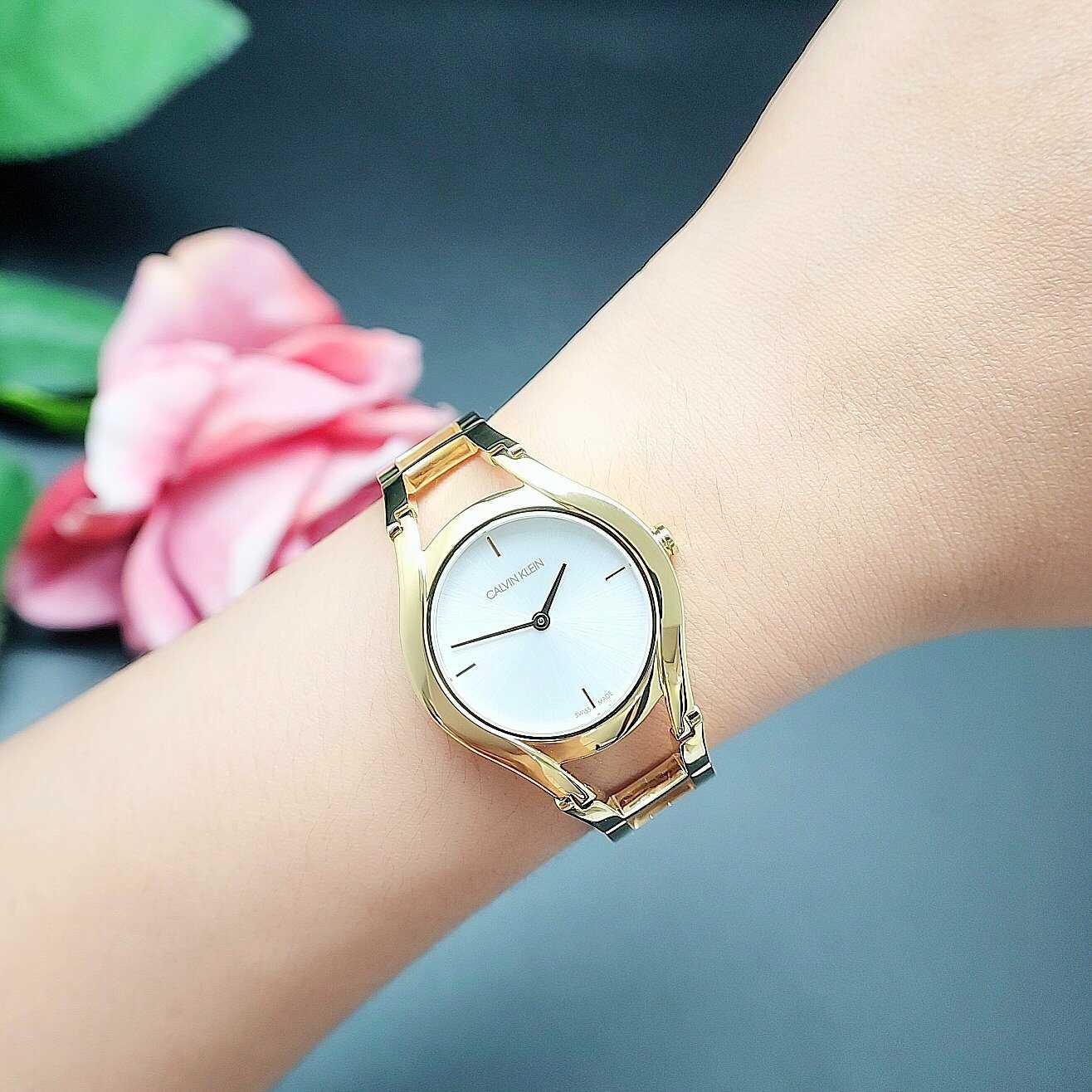  Shop Authentic Calvin Klein Class White Dial Gold Steel Strap Watch for Women - K6R23526 - Luxxuri