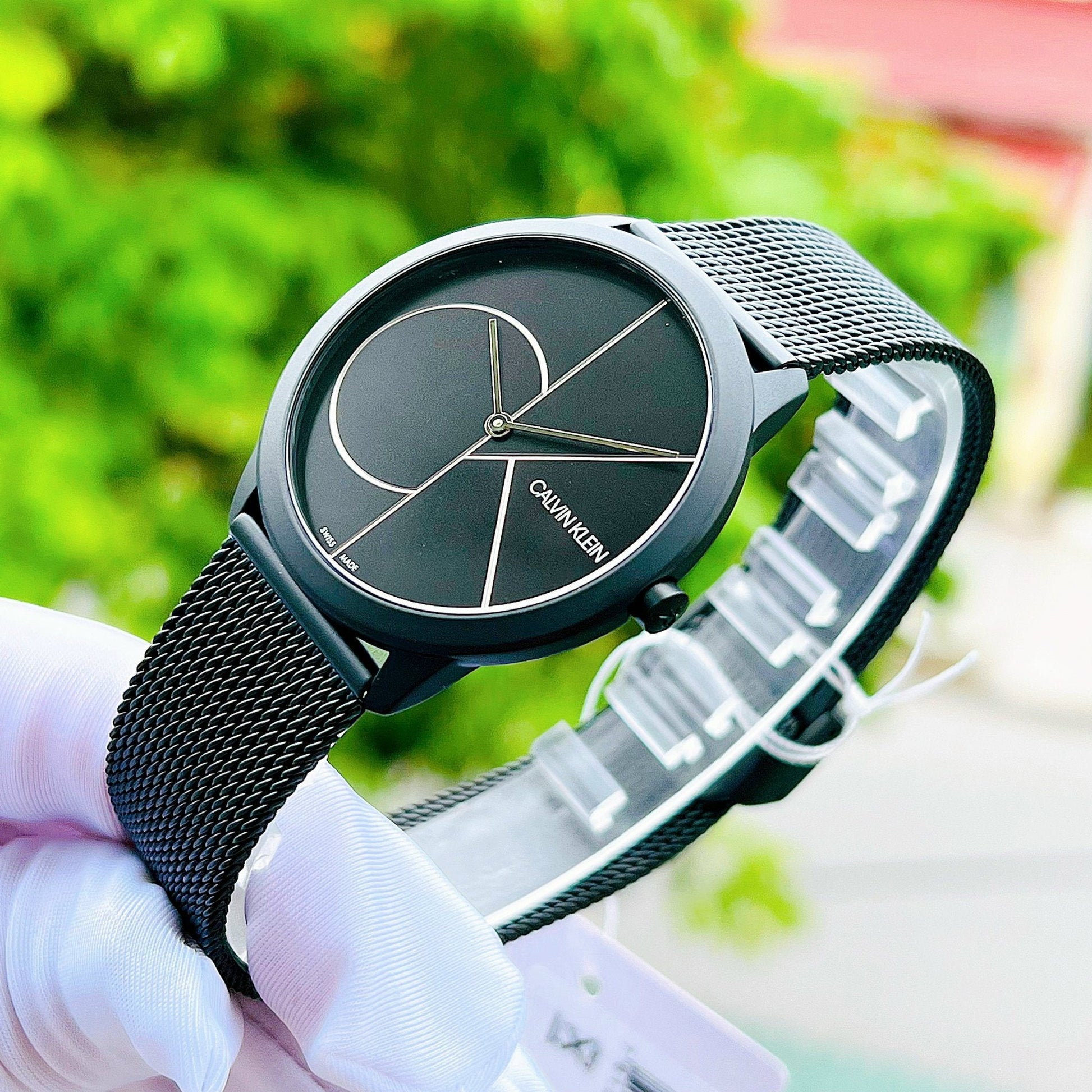  Shop Authentic Calvin Klein Minimal Black Dial Black Mesh Bracelet Watch for Men - K3M5145X - Luxxuri