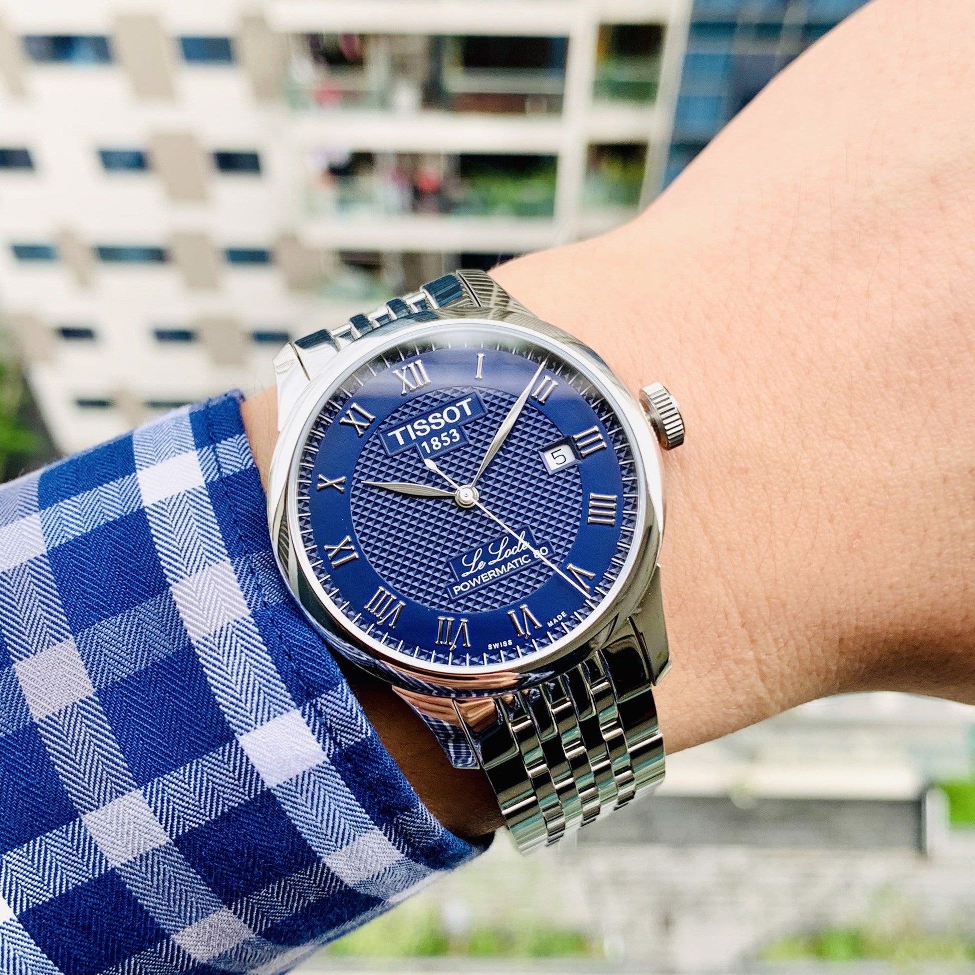  Shop Authentic Tissot Le Locle Powermatic 80 Blue Dial Silver Steel Strap Watch For Men - T006.407.11.043.00 - Luxxuri