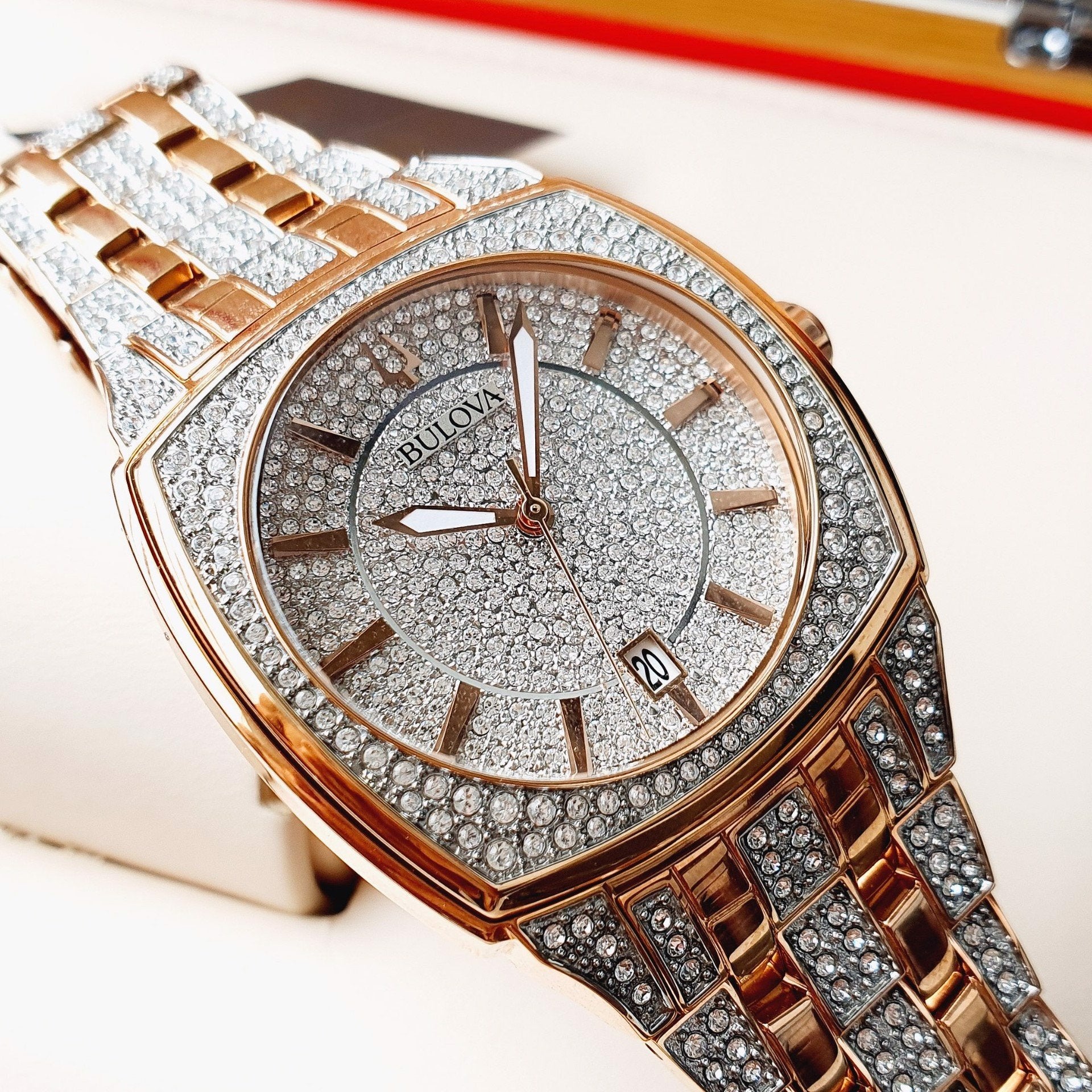  Shop Authentic Bulova Phantom Crystal Silver Dial Two Tone Steel Strap Watch for Men - 98B324 - Luxxuri