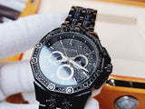  Shop Authentic Bulova Octova Chronograph Black Crystal Dial Black Steel Strap Watch for Men - 98C134 - Luxxuri