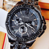  Shop Authentic Bulova Octova Chronograph Black Crystal Dial Black Steel Strap Watch for Men - 98C134 - Luxxuri
