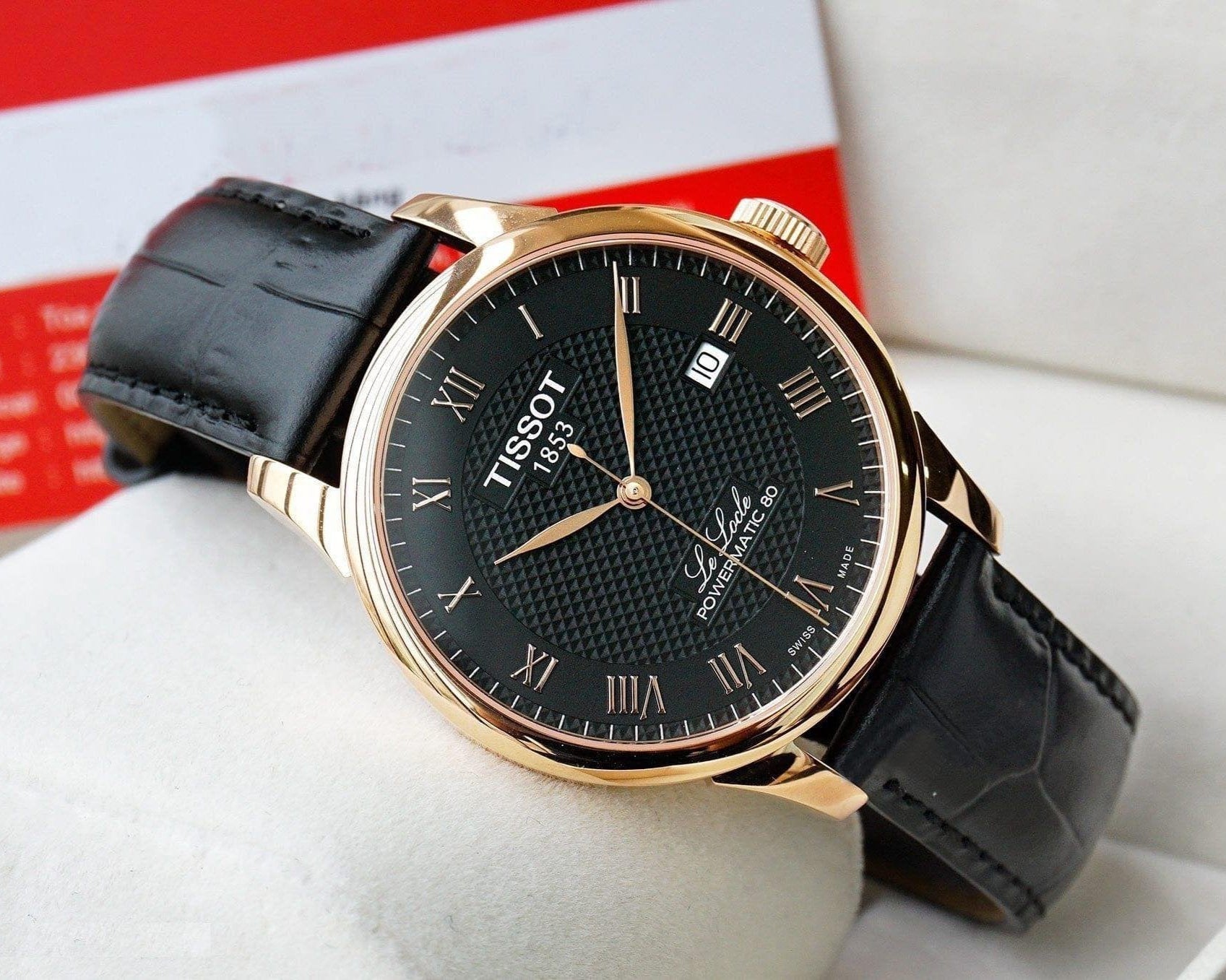  Shop Authentic Tissot Le Locle Powermatic 80 Black Dial Black Leather Strap Watch For Men - T006.407.36.053.00 - Luxxuri