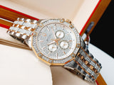  Shop Authentic Bulova Octova Crystal Silver Dial Two Tone Steel Strap Watch for Men - 98C133 - Luxxuri