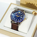  Shop Authentic Versace Hellenyium GMT Blue Dial Brown Leather Strap Watch for Men - V11080017 - Luxxuri