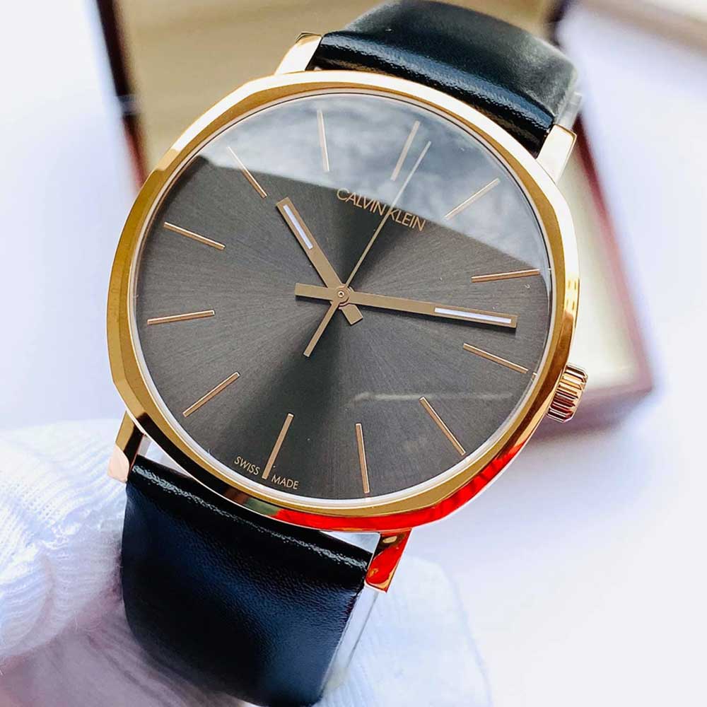  Shop Authentic Calvin Klein Posh Black Dial Black Leather Strap Watch for Men - K8Q316C3 - Luxxuri
