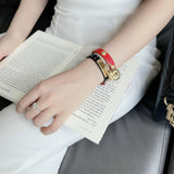  Shop Authentic Versace Medusa Lock Icon Gold Dial Red Leather Strap Watch for Women - VEDW00119 - Luxxuri