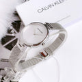  Shop Authentic Calvin Klein Authentic White Dial Silver Mesh Bracelet Watch for Women - K8G23126 - Luxxuri