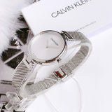 Shop Authentic Calvin Klein Authentic White Dial Silver Mesh Bracelet Watch for Women - K8G23126 - Luxxuri