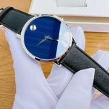  Shop Authentic Movado Museum Classic Blue Dial Black Leather Strap Watch for Men - 0607197 - Luxxuri