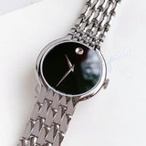  Shop Authentic Movado Classic Quartz Black Dial Silver Steel Strap Watch for Men - 0606337 - Luxxuri