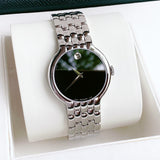  Shop Authentic Movado Classic Quartz Black Dial Silver Steel Strap Watch for Men - 0606337 - Luxxuri