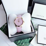  Shop Authentic Gucci G Timeless Quartz Lilac Dial Lilac Leather Strap Watch For Women - YA1264098 - Luxxuri