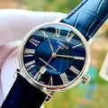 Tissot Carson Premium Powermatic 80 Blue Dial Blue Leather Strap Watch For Men - T122.407.16.043.00