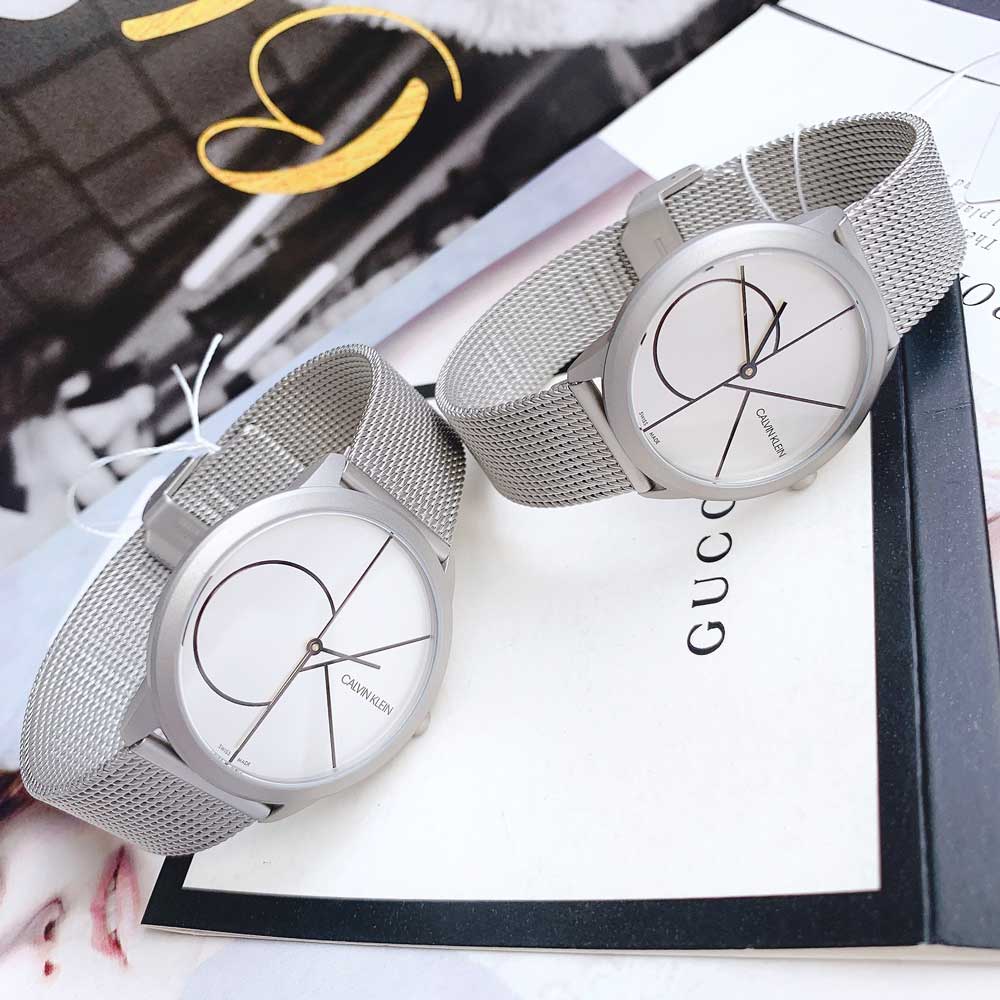  Shop Authentic Calvin Klein Minimal White Dial Silver Mesh Bracelet Watch for Men - K3M5115X - Luxxuri