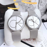 Shop Authentic Calvin Klein Minimal White Dial Silver Mesh Bracelet Watch for Women - K3M5215X - Luxxuri