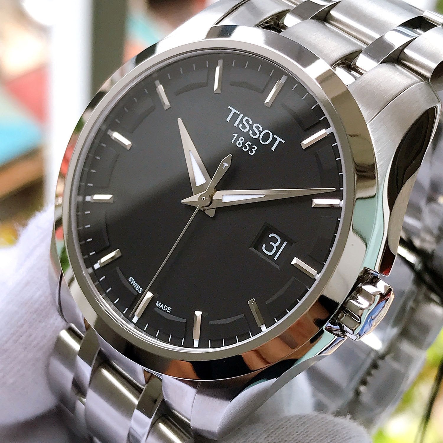  Shop Authentic Tissot T Trend Couturier Chronograph Black Dial Silver Steel Strap Watch For Men - T035.410.11.051.00 - Luxxuri