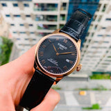  Shop Authentic Tissot Le Locle Powermatic 80 Black Dial Black Leather Strap Watch For Men - T006.407.36.053.00 - Luxxuri