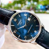  Shop Authentic Tissot Luxury Powermatic 80 Black Dial Black Leather Strap Watch For Men - T086.407.16.057.00 - Luxxuri