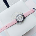  Shop Authentic Versace V-Motif Silver Dial Pink Leather Strap Watch for Women - VERE00118 - Luxxuri