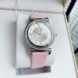  Shop Authentic Versace V-Motif Silver Dial Pink Leather Strap Watch for Women - VERE00118 - Luxxuri