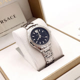  Shop Authentic Versace Hellenyium Black Dial Silver Steel Strap Watch for Women - V12020015 - Luxxuri