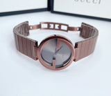  Shop Authentic Gucci Interlocking G Quartz Brown Dial Brown Steel Strap Watch for Women -  YA133317 - Luxxuri