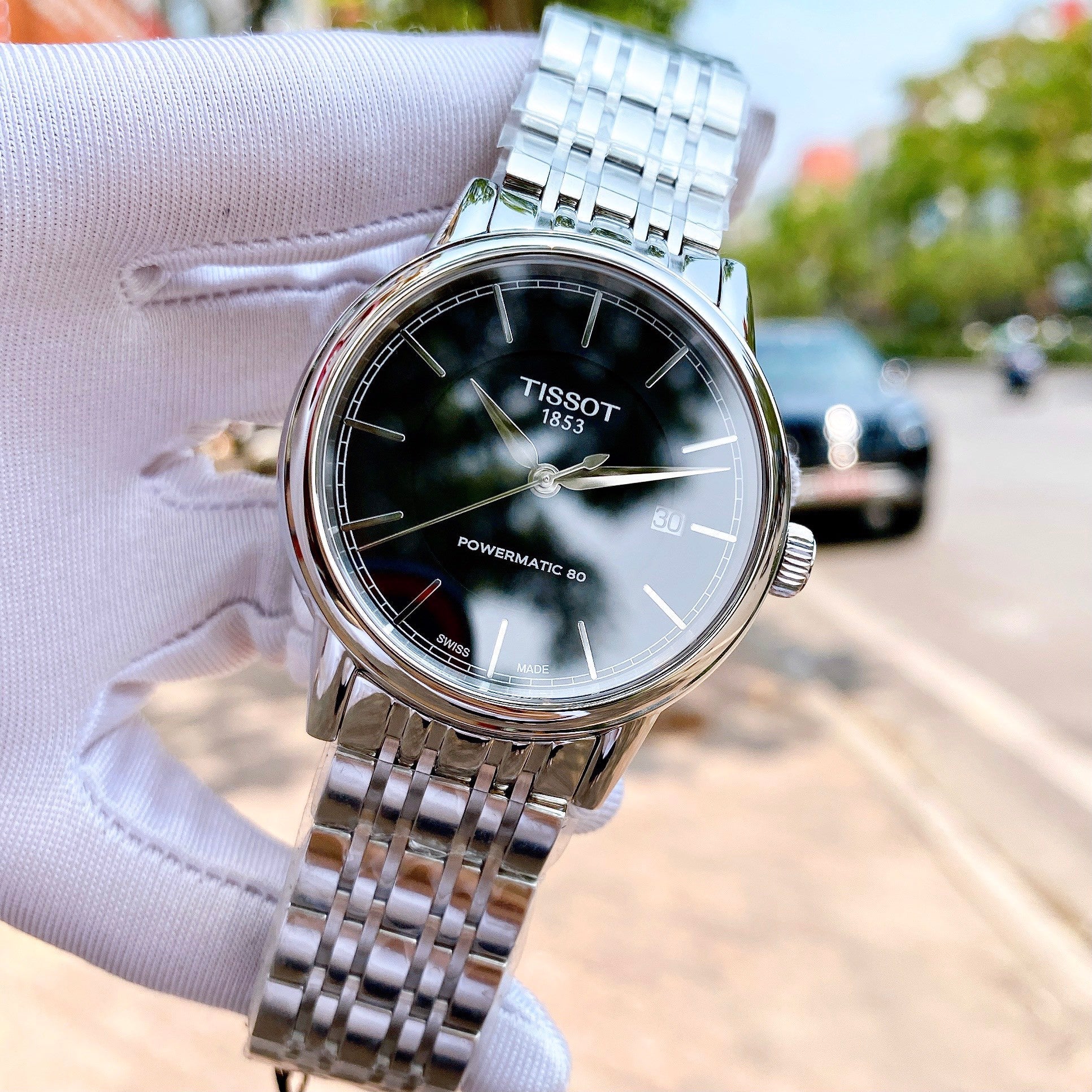  Shop Authentic Tissot Classic Carson Powermatic 80 Black Dial Silver Steel Strap Watch For Men - T085.407.11.051.00 - Luxxuri