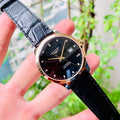  Shop Authentic Longines Record Black Dial Black Leather Strap Watch for Men - L2.821.5.57.2 - Luxxuri