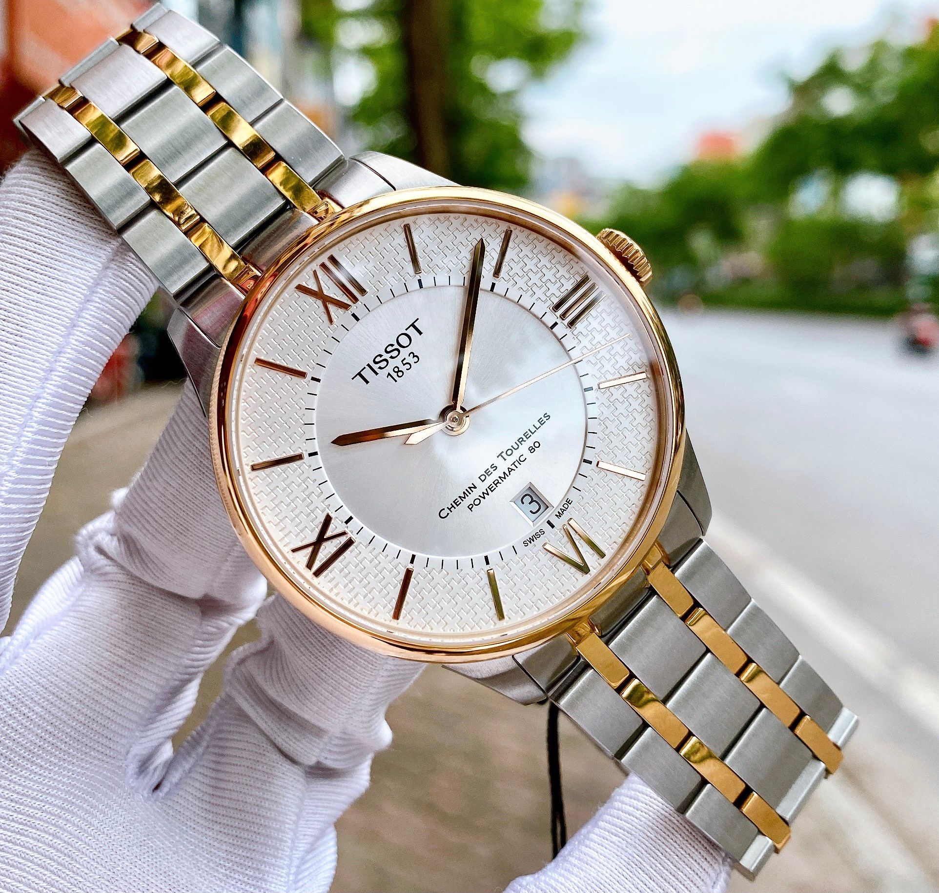  Shop Authentic Tissot Chemin des Tourelles Powermatic 80 Helvetic Pride Silver Dial Two Tone Steel Strap Watch for Men - T099.407.22.038.01 - Luxxuri