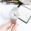  Shop Authentic Calvin Klein Minimal White Dial Silver Mesh Bracelet Watch for Women - K3M5215X - Luxxuri