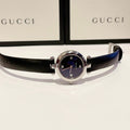  Shop Authentic Gucci Diamantissima Quartz Diamonds Black Dial Black Leather Strap Watch for Women - YA141506 - Luxxuri