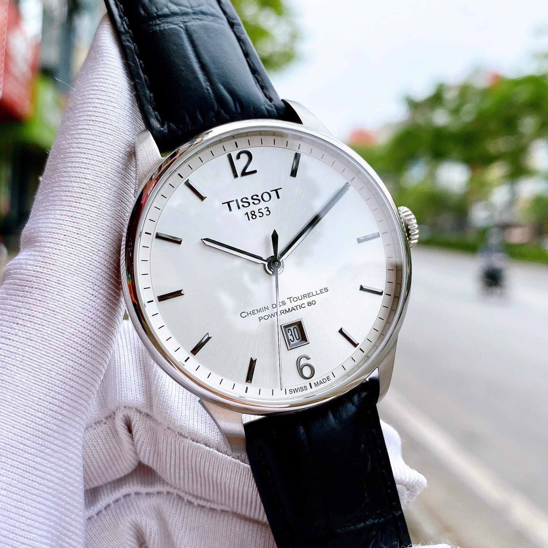  Shop Authentic Tissot Chemin Des Tourelles Powermatic 80 Silver Dial Black Leather Strap Watch For Men - T099.407.16.037.00 - Luxxuri