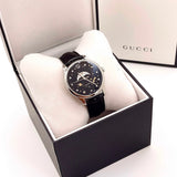  Shop Authentic Gucci G-Timeless Moonphase Black Dial Black Leather Strap Watch For Men - YA126327 - Luxxuri