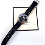  Shop Authentic Gucci G-Timeless Moonphase Black Dial Black Leather Strap Watch For Men - YA126327 - Luxxuri