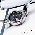  Shop Authentic Gucci Guccissima Black Dial Silver Steel Strap Watch For Women - YA134301 - Luxxuri