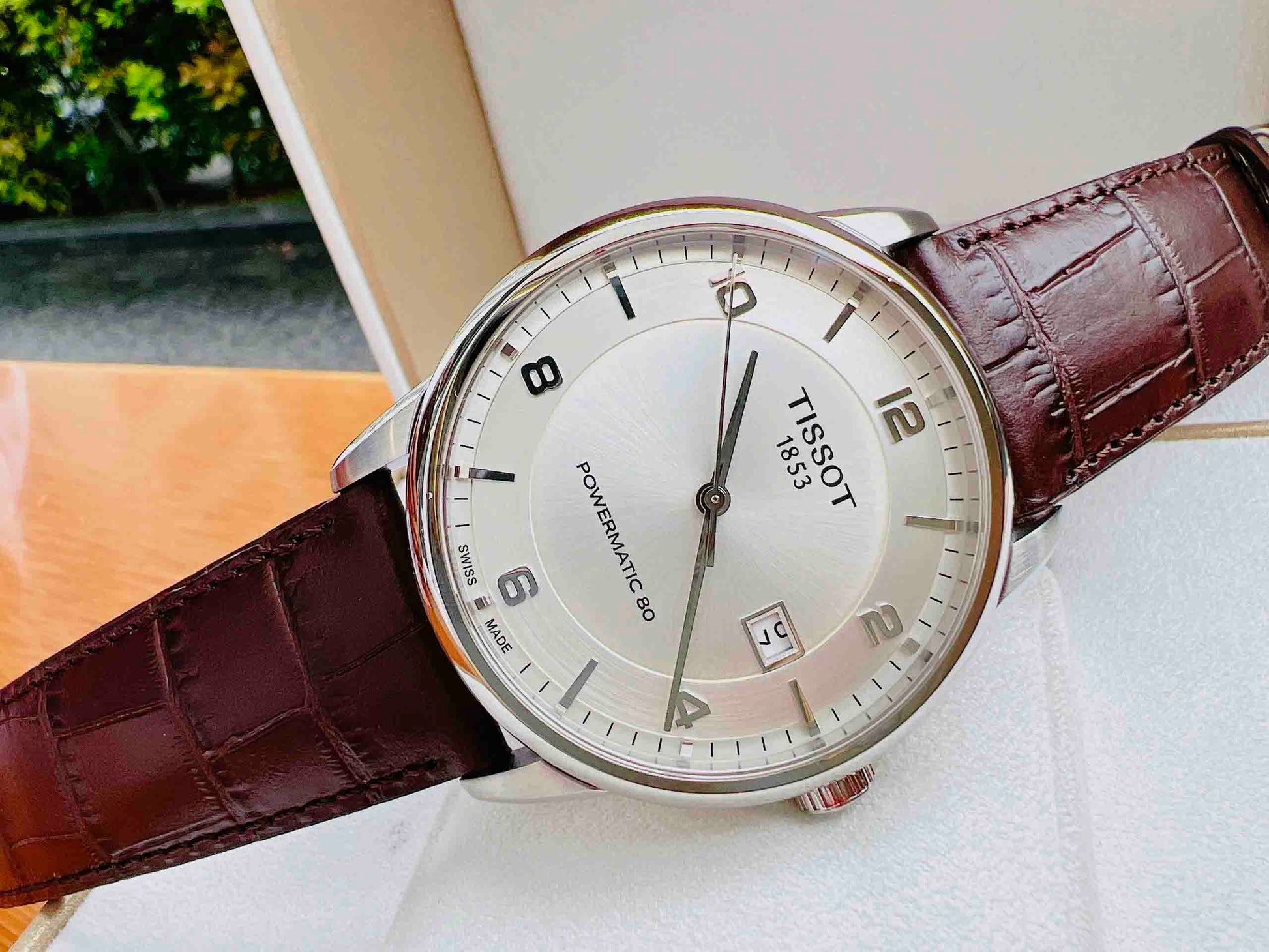  Shop Authentic Tissot Luxury Powermatic 80 Silver Dial Brown Leather Strap Watch For Men - T086.407.16.037.00 - Luxxuri