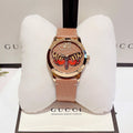  Shop Authentic Gucci G Timeless Butterfly Brown Dial Brown Leather Strap Watch For Women - YA1264063 - Luxxuri