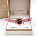  Shop Authentic Versace Virtus Quartz Grey Dial Pink Leather Strap Watch for Women - VEHC00319 - Luxxuri