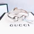  Shop Authentic Gucci Guccissima Quartz Diamonds Brown Dial Silver Steel Strap Watch For Women - YA134503 - Luxxuri