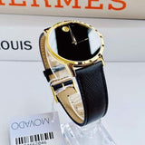  Shop Authentic Movado Museum Classic Quartz Black Dial Black Leather Strap Watch for Men - 0607195 - Luxxuri