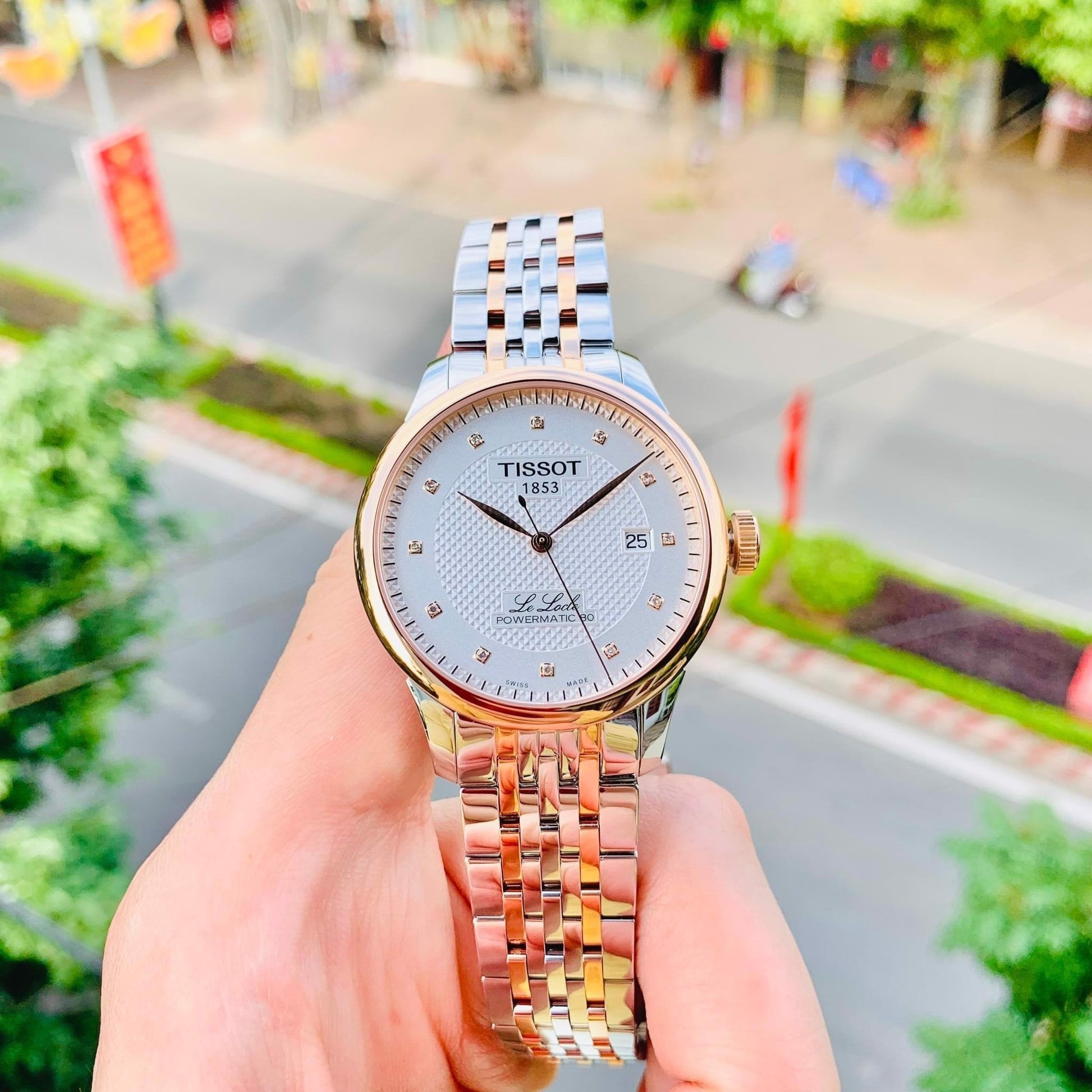  Shop Authentic Tissot Le Locle Powermatic 80 Diamonds Silver Dial Two Tone Steel Strap Watch For Men - T006.407.22.036.01 - Luxxuri