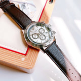  Shop Authentic Versace Classic Chronograph Quartz Silver Dial Brown Leather Strap Watch For Men - VEV700119 - Luxxuri