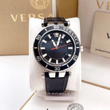 Shop Authentic Versace Greca Sport Quartz Black Dial Black Leather Strap Watch For Men - VEZ300221 - Luxxuri